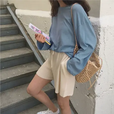 2023年春秋冬新款洋气内搭打底衫白色宽松长袖T恤女装早秋衣上衣商品大图