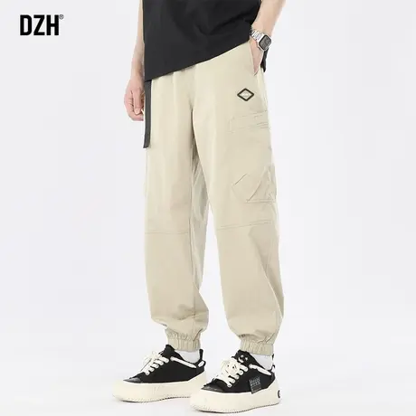 男生卡其色裤子男夏季薄款2023新款冰丝休闲裤束脚宽松速干裤潮牌商品大图