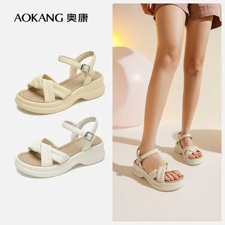 【门店发货】奥康女鞋 新款甜美舒适凉爽通勤女士凉鞋图片