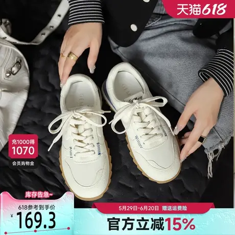 戈美其运动休闲鞋女2025年春季新款百搭小白鞋复古系带跑步鞋女款商品大图