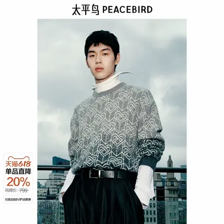 【商场同款】太平鸟男装 2025年春季新款潮流渐变毛衣男B2EBF1125图片