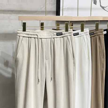 垂坠感直筒裤男春夏季潮流宽松阔腿拖地小西裤男士西装裤休闲长裤图片