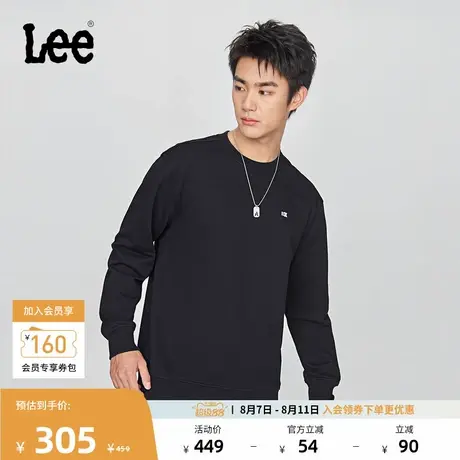 Lee25秋冬新品舒适版圆领小Logo贴布男长袖卫衣休闲LMT010832204图片