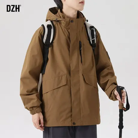 男士秋季冲锋衣外套男春秋潮牌户外登山服2023年新款美式工装夹克商品大图