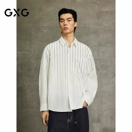 GXG男装 渐变条纹时尚宽松翻领长袖衬衫 25年春季新品G25X031026图片