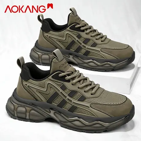 奥康男鞋2026新款冬季男士软底休闲跑步运动鞋厚底增高潮牌老爹鞋商品大图