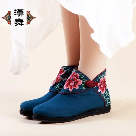 汉舞布鞋复古民族风女单鞋春夏绣花单鞋千层底平底布鞋 翠丛霞芳商品大图