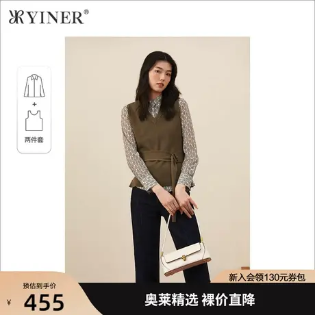 YINER音儿女装秋季新款休闲收腰羊毛毛针织衫商品大图