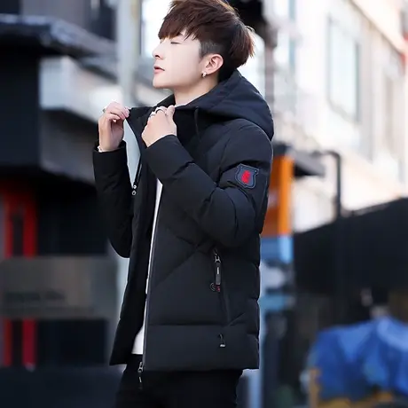 冬季新款羽绒服男加厚保暖2023潮牌羽绒外套学生休闲工装潮流男装商品大图