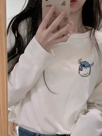 白色仿棉内搭打底衫女2023新款秋冬季加绒独特别致长袖t恤上衣服商品大图