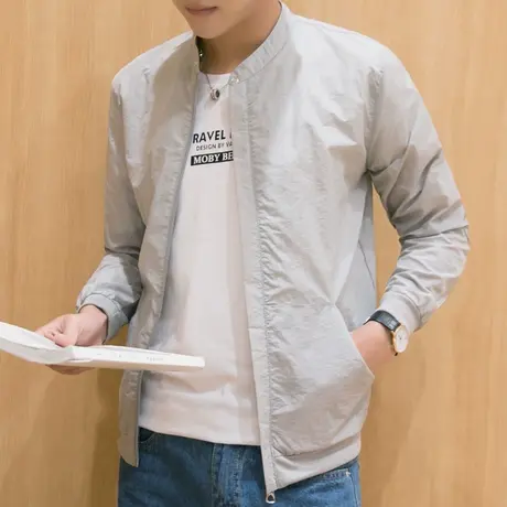 2019春夏季新款防晒衣男士薄款夹克韩版棒球服修身防晒服外套潮商品大图