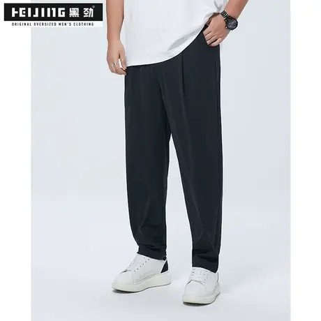 黑劲大码男装休闲长裤夏季肥佬加肥加大直筒宽松胖哥显瘦潮流裤子商品大图