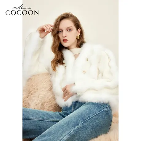 missCOCOON千金玛德琳女2023冬季新款狐狸毛小香风女生皮草外套商品大图