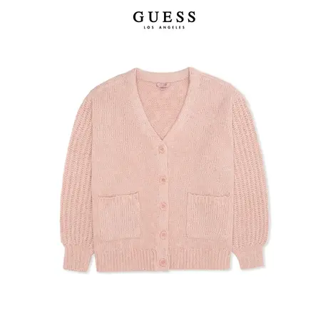 GUESS23 新款秋女士温柔气质V领短款开衫针织毛衣-W3BR61Z3B72图片