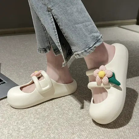 凉鞋女款夏季外穿2023新款家居包头半拖鞋时尚气质少女感凉拖百搭商品大图