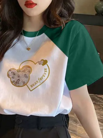 欧货仿棉短袖t恤女2023夏季新款港味chic小众设计感插肩袖上衣服图片