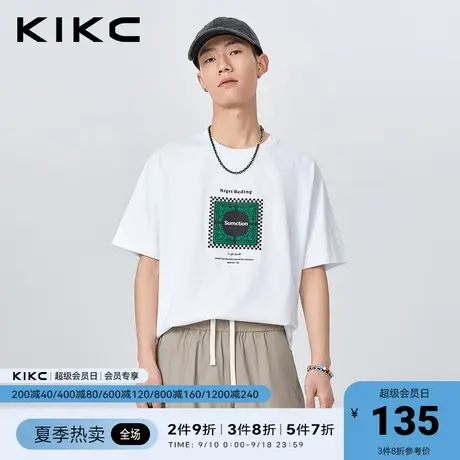 kikc短袖t恤男2023春夏新款商场同款复古国潮印花宽松潮流上衣图片