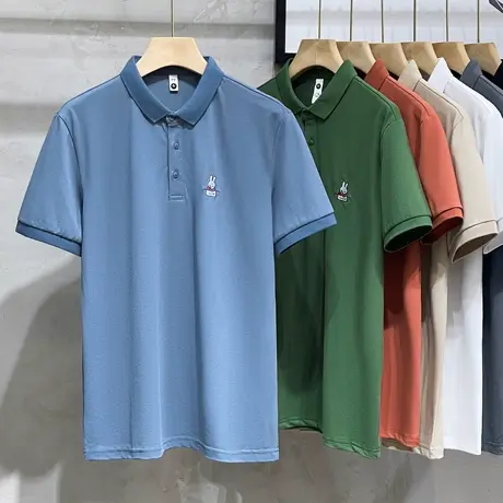 夏季男士T恤潮牌幸运兔刺绣短袖ins设计感宽松半袖流圆领休闲体恤商品大图