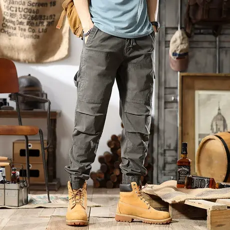 Modi Nick/摩帝尼克纯色时尚百搭男士工装裤宽松直筒休闲裤男裤子商品大图