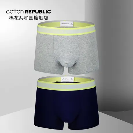 Cotton Republic/棉花共和国情侣款男士棉质性感中腰平角内裤图片