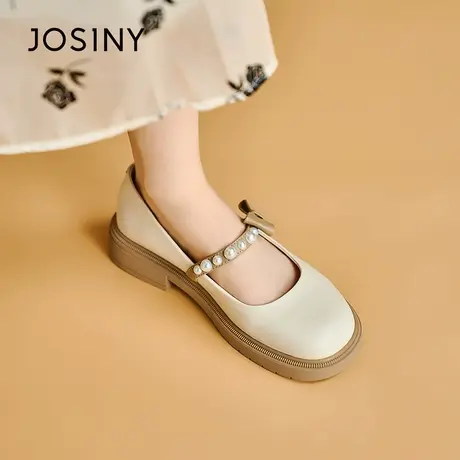 卓诗尼学院风乐福鞋女2023新款春秋英伦风小皮鞋简约百搭单鞋女图片