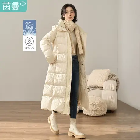 【商场同款】茵曼2023冬女装新款气质面料细腻时尚提花图案羽绒服图片