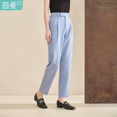【商场同款】茵曼2023春女装新款简约直筒显瘦小个子九分西装裤图片