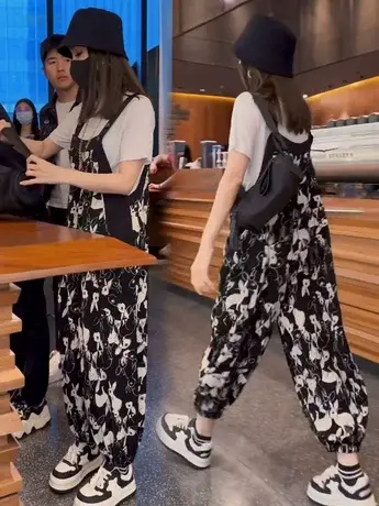 2023年夏季新款休闲连体裤阔腿裤连衣裤背带裤显瘦灯笼裤女裤子潮商品大图