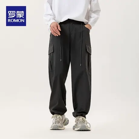 罗蒙新款日系潮流工装休闲裤百搭多口袋oversize宽松阔腿裤长裤子图片