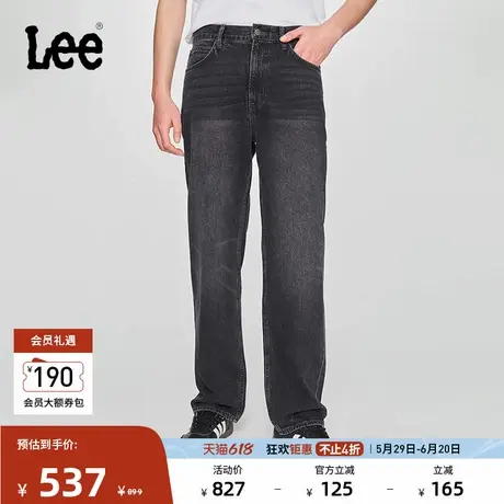 Lee商场同款25春夏新品753舒适中腰直筒黑灰色男牛仔裤潮流A06532商品大图
