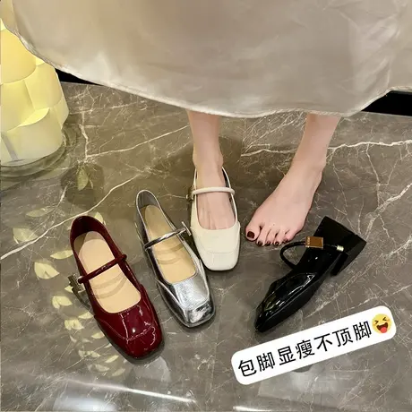 法式单鞋女2024新款春夏季凉鞋子配裙子气质玛丽珍女鞋晚晚小皮鞋图片