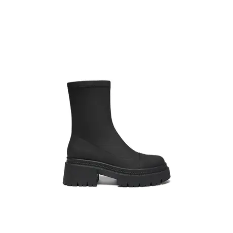 VME/舞魅2022秋冬新款黑色百搭短筒瘦瘦靴女烟筒小个子平底靴子潮图片