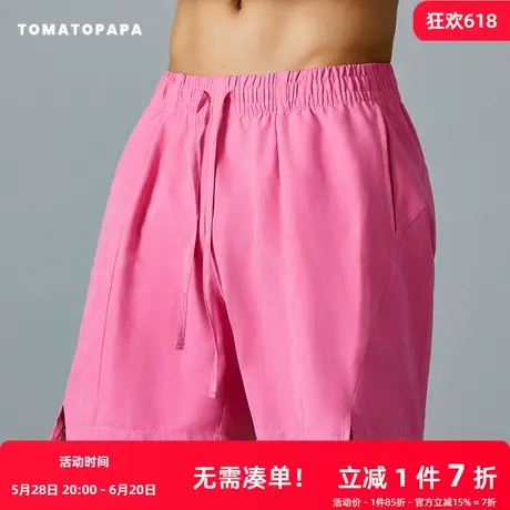 TOMATOPAPA运动短裤2025夏薄款休闲裤纯色美式复古户外轻薄沙滩裤商品大图