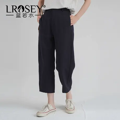 蓝若水大码女装2025夏季新款胖MM高腰九分直筒裤小个子宽松休闲裤商品大图