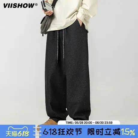 VIISHOW水洗牛仔裤子男2025年春季廓形宽松直筒裤子阔腿休闲长裤商品大图