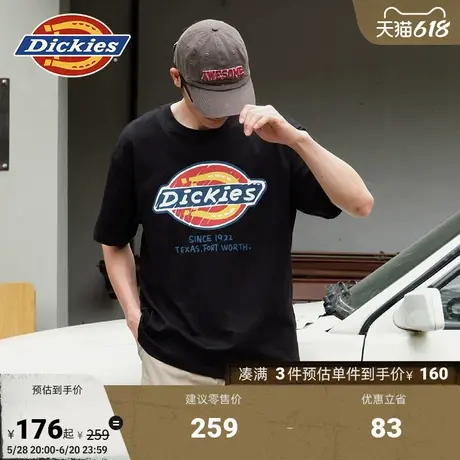 Dickies春夏 经典三色大logo印花短袖T恤 多口袋工装短裤  男女图片