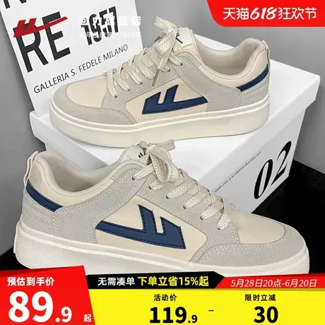 回力帆布鞋子男鞋2025新款夏季透气韩版潮流休闲小白鞋中学生板鞋商品大图