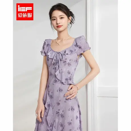 IEF/爱依服连衣裙2025夏季新款法式成熟优雅气质碎花显瘦连衣长裙图片