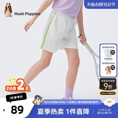 暇步士童装女童五分裤夏季新款弹力透气潮流百搭休闲运动短裤商品大图