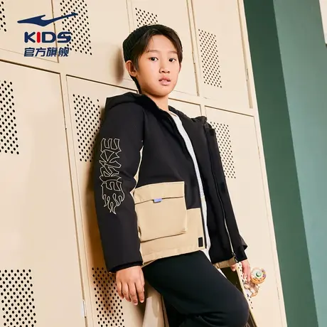 鸿星尔克童装男童羽绒服2025秋冬季儿童运动加厚保暖三防羽绒外套图片