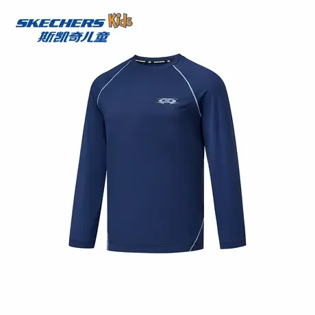 Skechers斯凯奇2025年儿童舒享运动系列男童宽松速干运动长袖T恤商品大图
