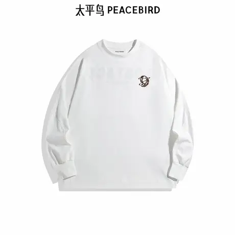 【商场同款】太平鸟男装 休闲T恤重磅刺绣长袖男士t恤 B2CPE4185商品大图