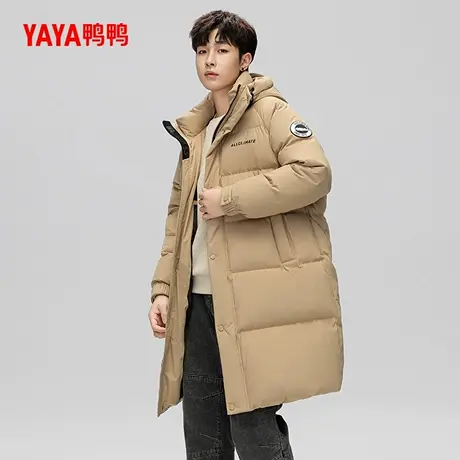鸭鸭羽绒服男士2024年冬季新款中长款连帽时尚百搭宽松保暖外套Y商品大图