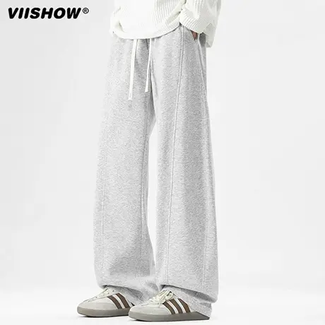 VIISHOW春秋潮牌卫裤男士美式重磅休闲百搭直筒裤子宽松运动长裤商品大图