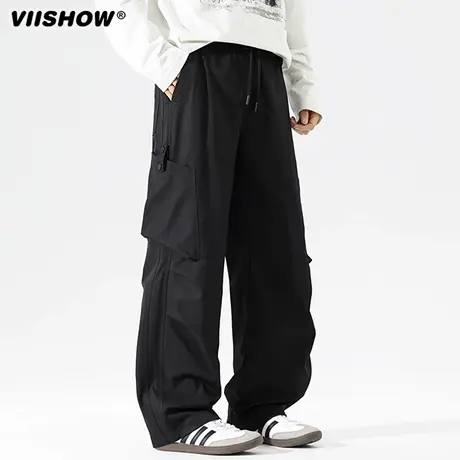 VIISHOW工装裤子男秋冬季潮牌痞帅美式高街垂感潮流休闲冲锋长裤商品大图