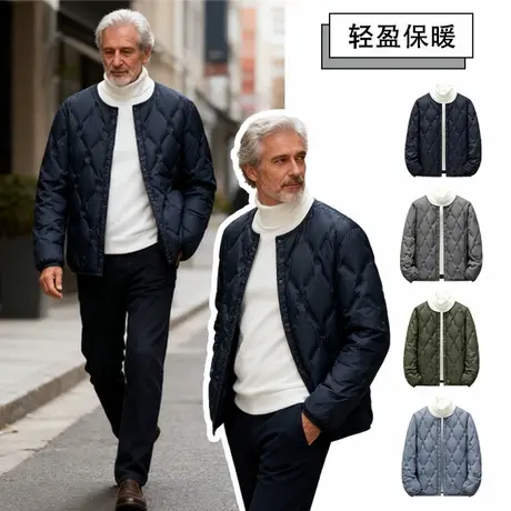 鸭鸭羽绒服男款爸爸冬季2025新款轻薄男士薄袄东北零下40度防寒衣商品大图