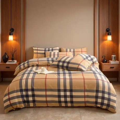 2026最新款水洗棉无印风双层纱木棉四件套亲肤图片