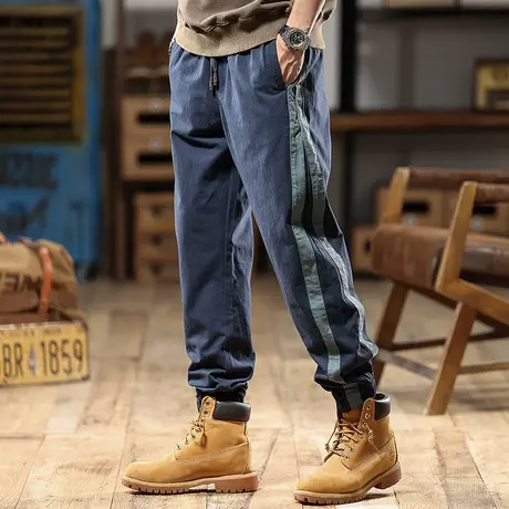 舒适休闲裤碳素磨毛高密精梳双经斜纹棉布宽松百搭潮流大码工装裤图片