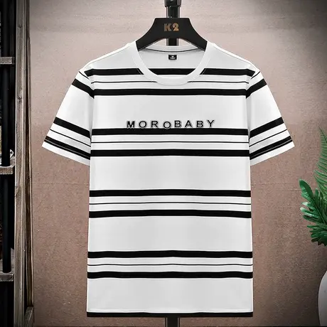 短袖t恤男士夏季2023新款潮牌宽松薄款纯棉圆领半截袖体恤上衣服商品大图