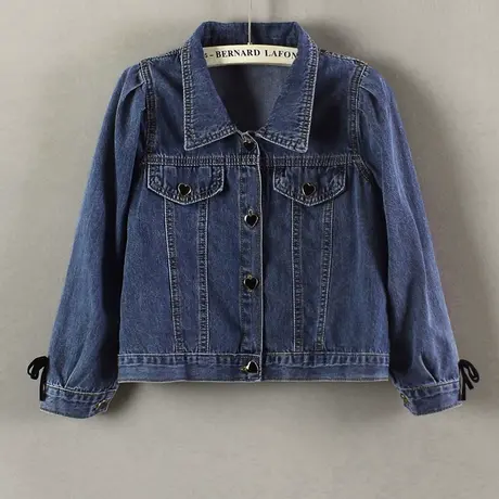 春夏新款韩版牛仔外套女短款外搭高腰七分袖小披肩宽松上衣薄图片